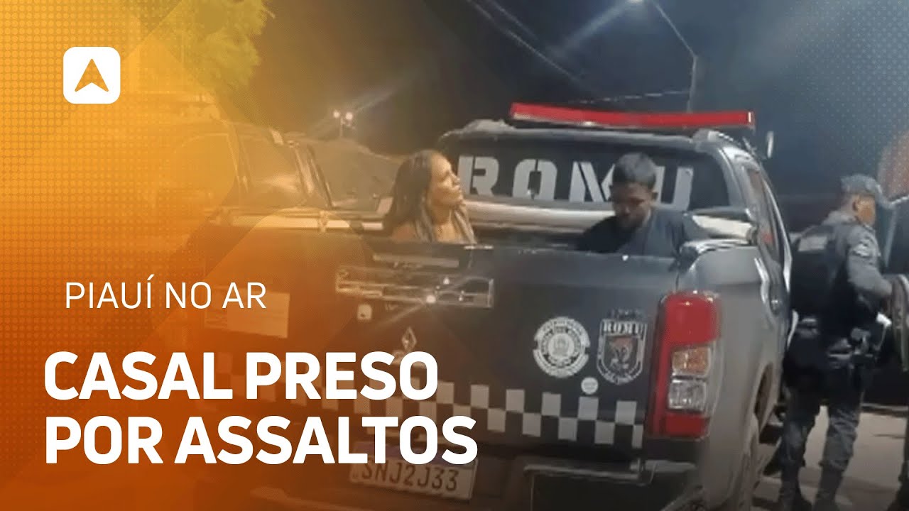 Casal suspeito de assaltos é preso; câmeras flagraram roubo em bar