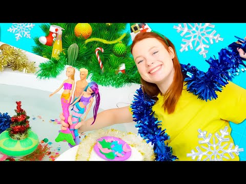 Видео: Новый Год 2023: украшаем Подводное Царство Русалочек. Барби и Кен русалки! Видео для девочек.