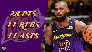 Lebron James 28 Pts 11 Rebs 11 Asts Vs Pistons 2425 Season