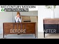 Mid Century Modern Furniture Flip | Green Furniture Makeover w/ Milk Paint