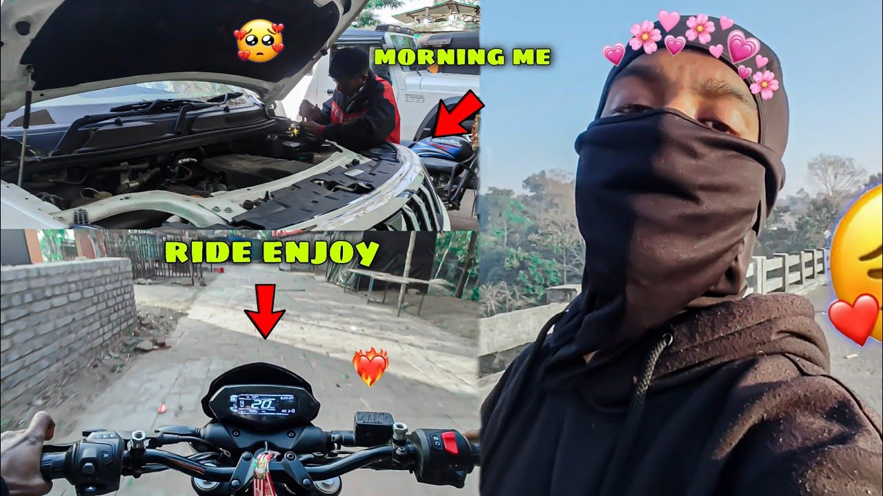 Subah me huwa dost ka gadi kharab 🥹 || और हमारा morning Ride  गांव में ❤️ =