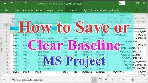 How to save or clear baselines - MS Project tutorial