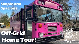 School Bus Conversion - Quick Tour - The Pink Bus! by Wolf Dog Buses 7,368 views 2 years ago 3 minutes, 17 seconds