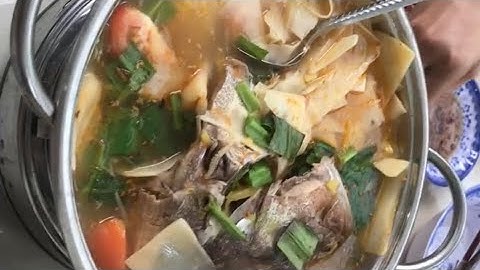 Lẩu cá bớp nấu với măng. Có chị em về bến tre chơi vui ơi là vui / món ăn mỗi ngày và ăn uống.