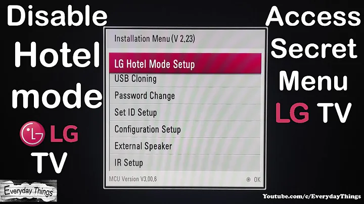 How to disable Hotel mode and unlock the standard Settings Menu on LG TV (Non-Smart TV)