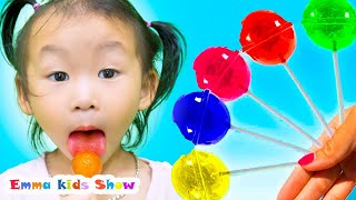 Emma helped Mom housework in exchange for her favorite lollipop | 핑크 퐁, 슬라임 / 레인보우 생일 케이크 만들기