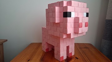 How to build minecraft pig using paper | origami tutorial #origami #diy #papercraft #minecraft #pig