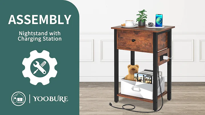 🛠️Yoobure Nightstand with Charging Station Assembly Video