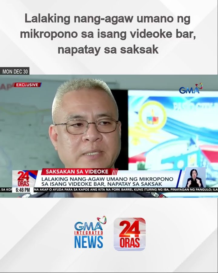 Lalaking nang-agaw umano ng mikropono sa isang videoke bar, napatay sa saksak | 24 Oras