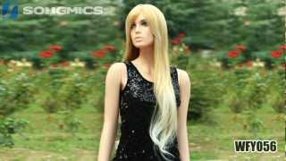 Perücke Lang Gelockt Platinblond 78Cm Wfy056