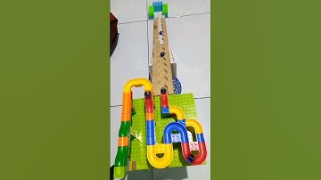 Satisfying ASMR Marble Run With Lego & Wooden Track #asmr #satisfying #relaxing #marblerun #shorts