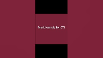 Merit formula for CTI jobs