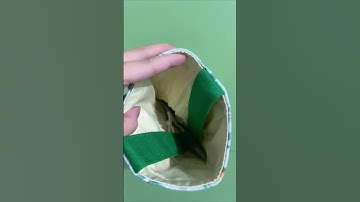 Túi xanh lá vải canvas đựng bình giữ nhiệt, đựng đồ, họa tiết Hoa chim siêu đáng iu