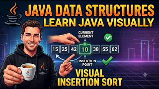 Learn Java Data Structure Visually - Insertion Sort | #java #datastructures #insertionsort  #visual