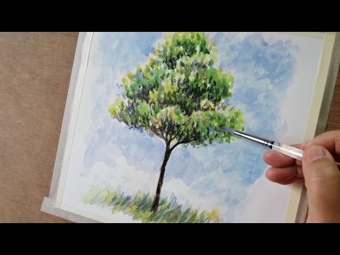 สีน้ำง่ายๆ #4 ต้นไม้ : Watercolor, Easy Step #4 (A Tree) - Youtube