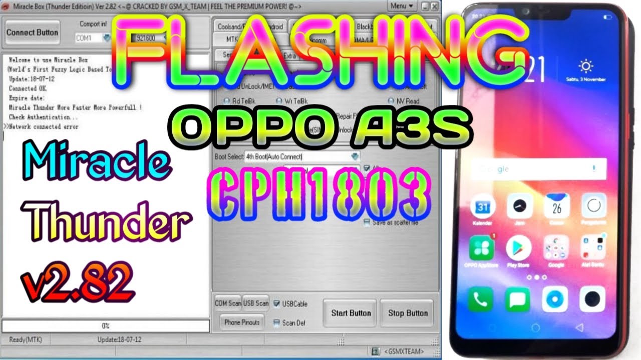 Flash OPPO A3S CPH1803 Via Miracle Thunder 2.82 YouTube