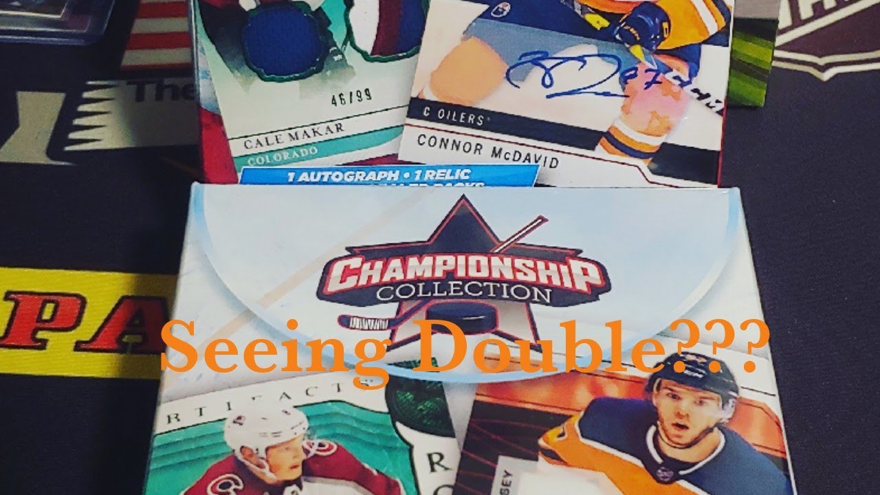 Seeing double? Opening 2 boxes of MJ Holding Championship collection hockey card boxes YouTube