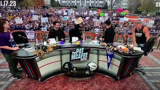 Pat Mcafee Show AJ Hawk Hits $5,000 Live Basketball Shot @jamesmadisonu