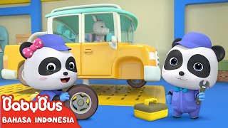 Bayi Panda Menjadi Mekanik Mobil Kecil | Lagu Lucu | Lagu Anak-anak | BabyBus Bahasa Indonesia