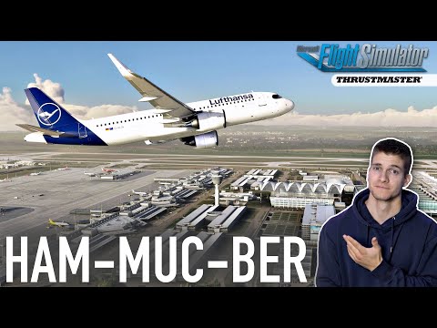 Lufthansa-Flüge in Echtzeit im Microsoft Flight Simulator LIVE mit Thrustmaster TCA! AeroNewsGermany