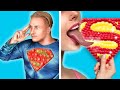 SUPERHEROES Sneak Food into CLASS! Funny School Situations & School Supplies by Crafty Panda Go