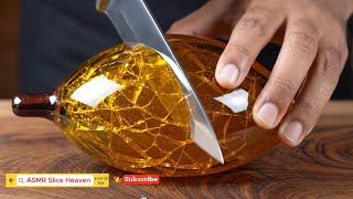 ASMR Crystal Glass Cutting ✨ Satisfying Soft Slices  Relaxing Sounds for Sleep &amp; Focus 😌🔪