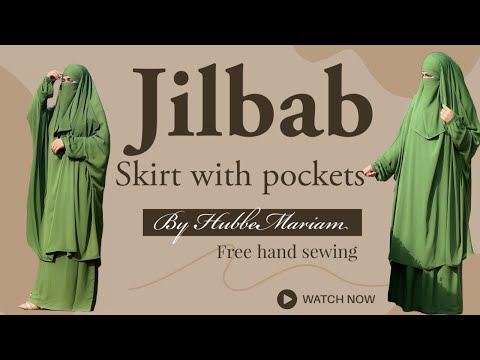 Jilbab | Skirt with Pockets | Two Piece| How to make Jilbab skirt with pockets