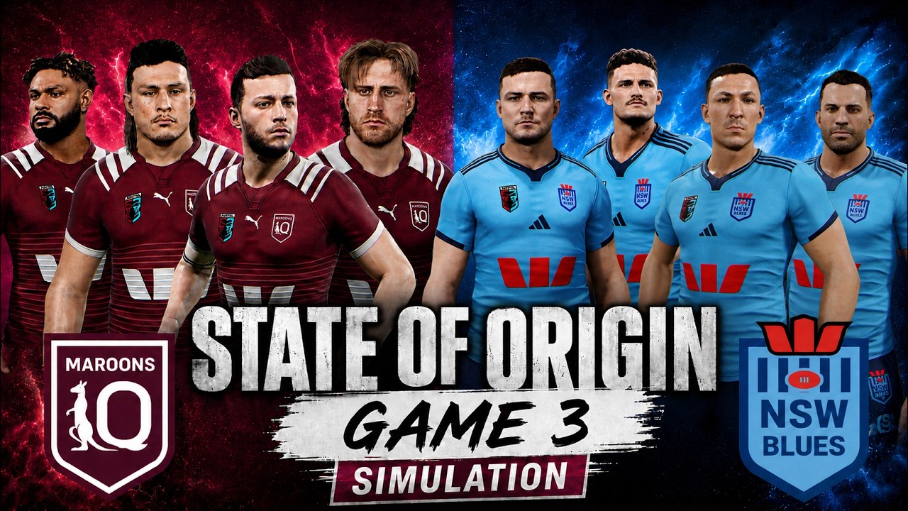 🔥 STATE OF ORIGIN 2026 GAME 3 DECIDER SIMULATION 🔥 | NSW Blues vs QLD Maroons @ SUNCORP STADIUM