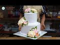 HOW TO TIER BEAUTIFUL FLOWERS CAKE | Cách Xếp Bánh Hoa Hai Tầng Đẹp Với Hoa Kem Tươi