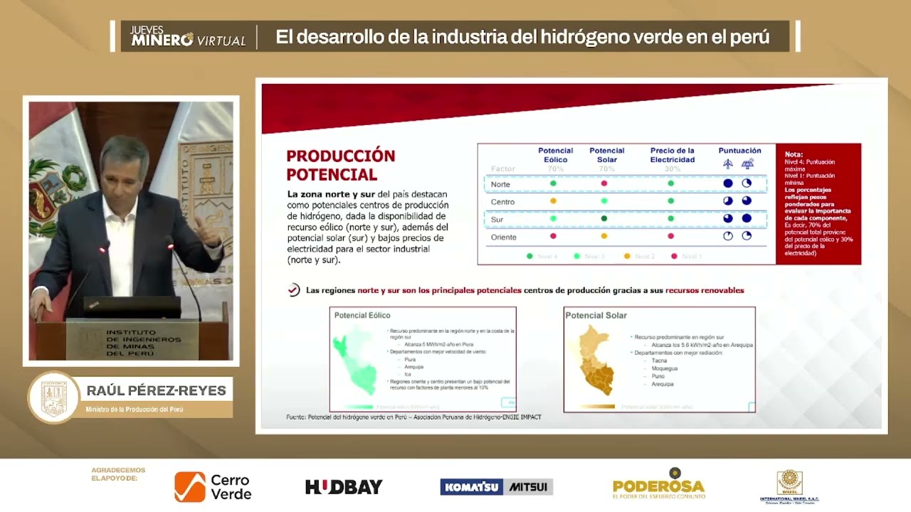 PERÚ TIENE CONDICIONES VENTAJOSAS PARA PRODUCCIÓN DE HIDRÓGENO VERDE