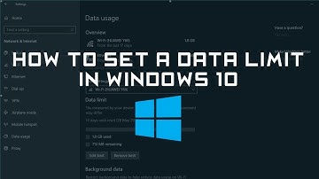 How to set data limit in windows 10