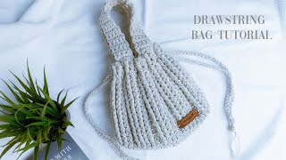 CROCHET DRAWSTRING BAG #EP.11 | สอนถักกระเป๋าโครเชท์หูรูด