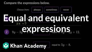 Equal and equivalent expressions