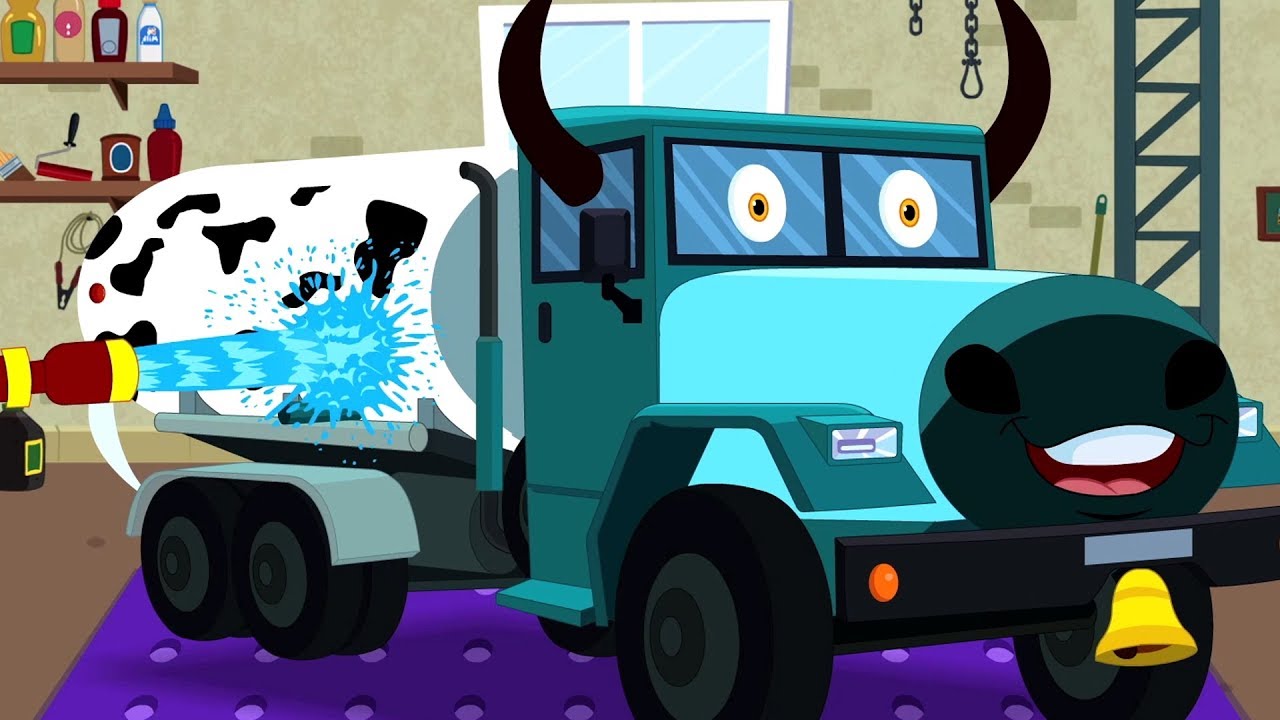 sapi susu truk  truk  mainan  Cuci mobil mengajar 