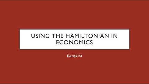 Using the Hamiltonian in Economics: Example #3