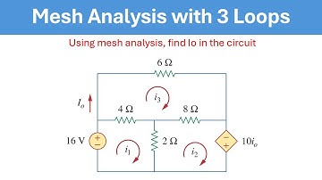 MESH/LOOP ANALYSIS WITH 3 LOOPS - Using mesh analysis, find Io in the circuit