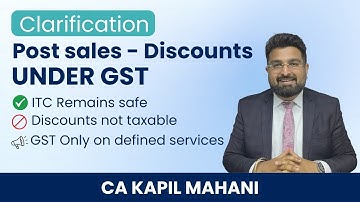 CBIC Clarifies Post-Sale Discounts under GST | ITC, Consideration & Promotional Services Explained