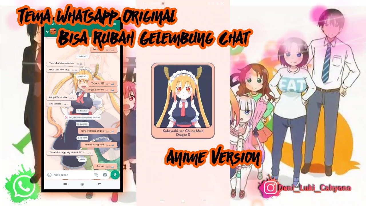 Tema WhatsApp Original Bisa Rubah Gelembung Chat Orange - Anime Version