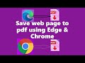 How to convert webpage to pdf  in Edge & chrome free without online