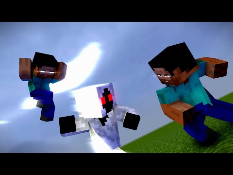 Minecraft Fight Animation - Herobrine, Steve VS Entity 303