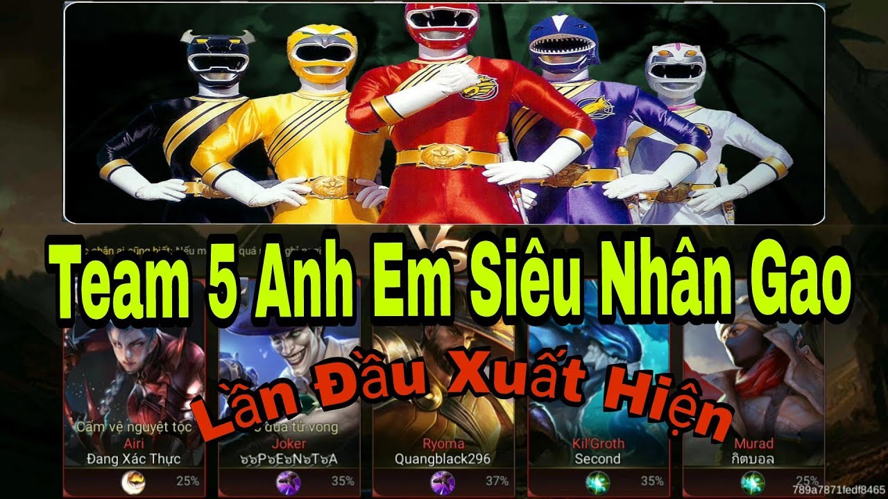 Liên Quân : Team 5 Anh Em Siêu Nhân Gao Lần Đầu Tiên Xuất Hiện Trong Game -  Cái Kết Ra Sao Đây ? - Youtube