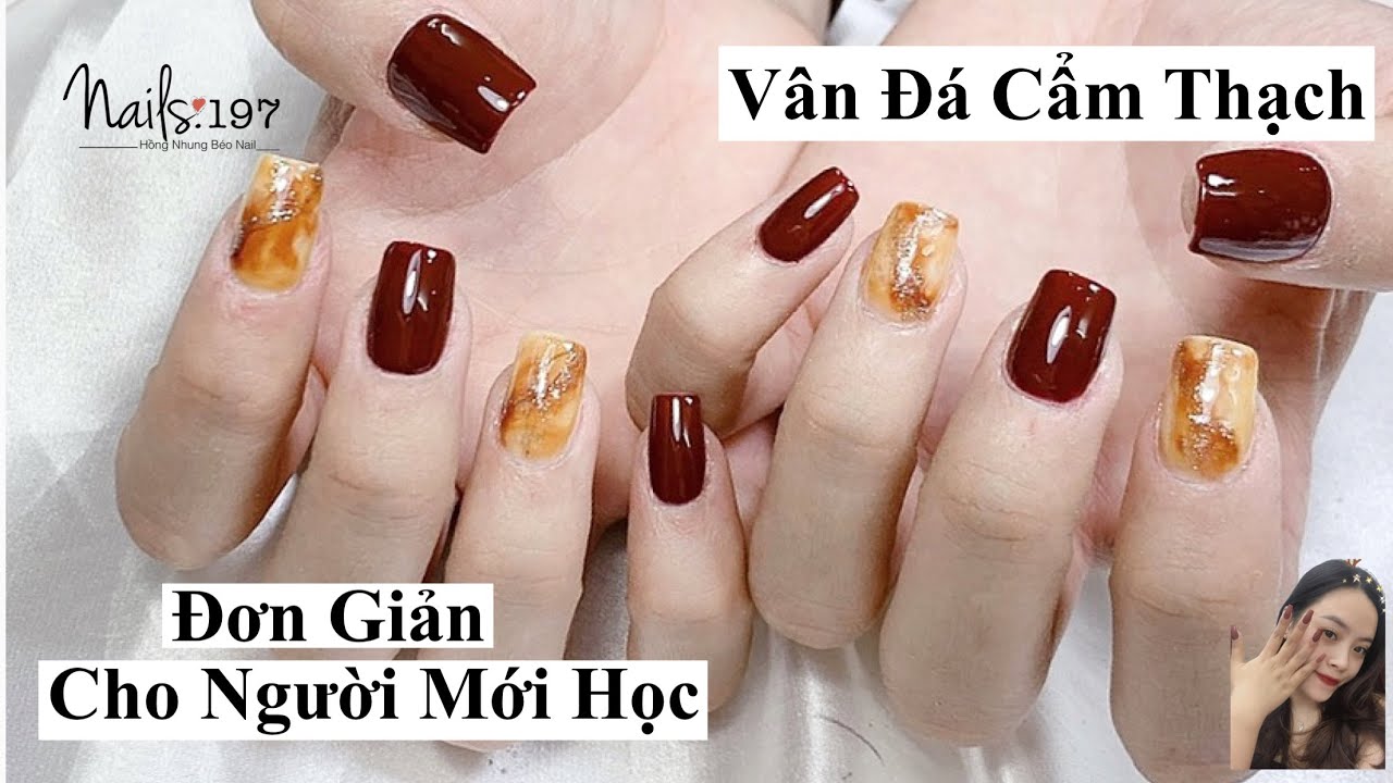 Vân Đá Cẩm Thạch Nails Cho Người Mới Học Làm Móng - YouTube