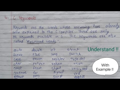 Keywords in C