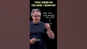 Topic order on CFA Level 1 exam day
