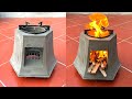 Cast A Cement Firewood Stove From A Very Smart Plastic Flower Pot
