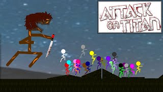 Attack on Titan   Escape Run  Survival Stickman Race in Algodoo