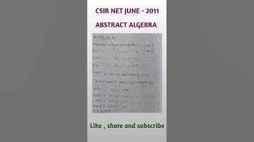 Shorts | #4 | CSIR NET JUNE 2011 |  ABSTRACT ALGEBRA  | NA Math Study