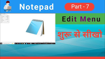 Notepad Edit Option ll Edit Menu in Notepad in Hindi ll