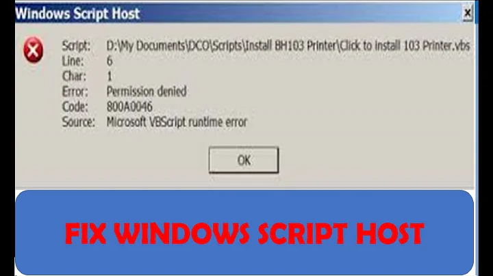 How to Fix Windows Script Error, Permission Denied Code 800a0046 on Windows 10