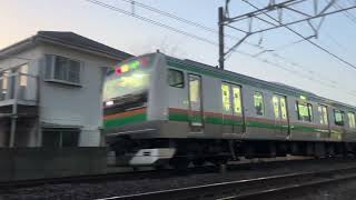 E233系3000番台15両JR宇都宮線539M減速通過